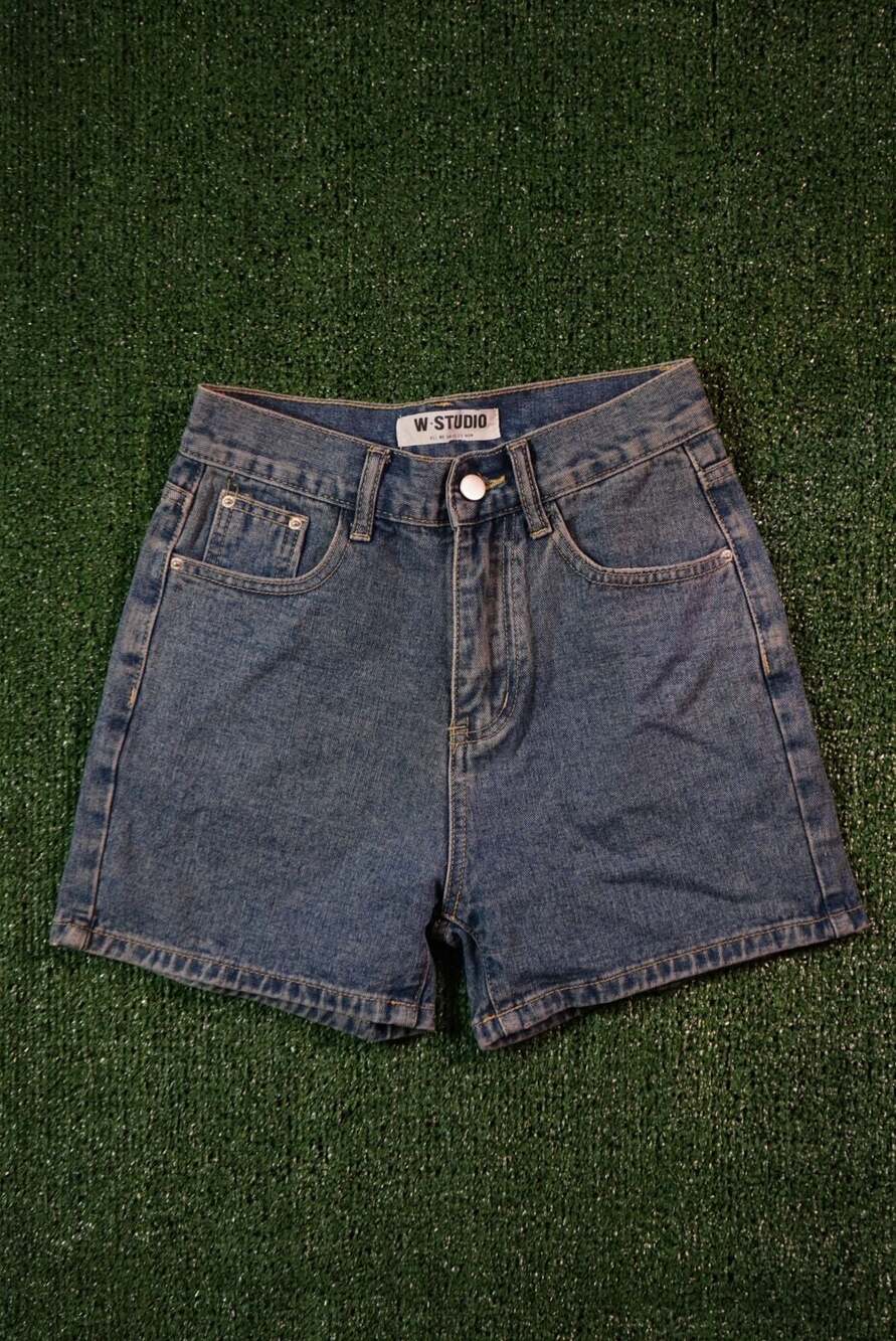 W Studio High-Waisted Blue Denim Shorts